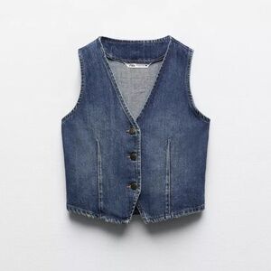 Zara Blue Denim Vest